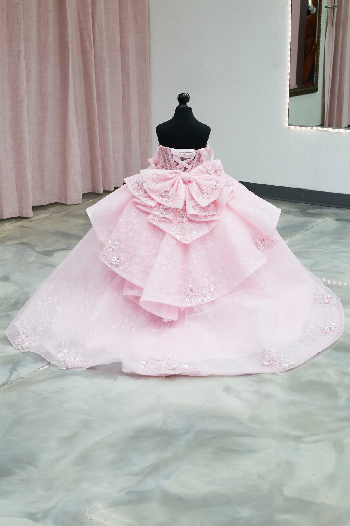 Sweet Pink Corset Mini Quinceañera Gown