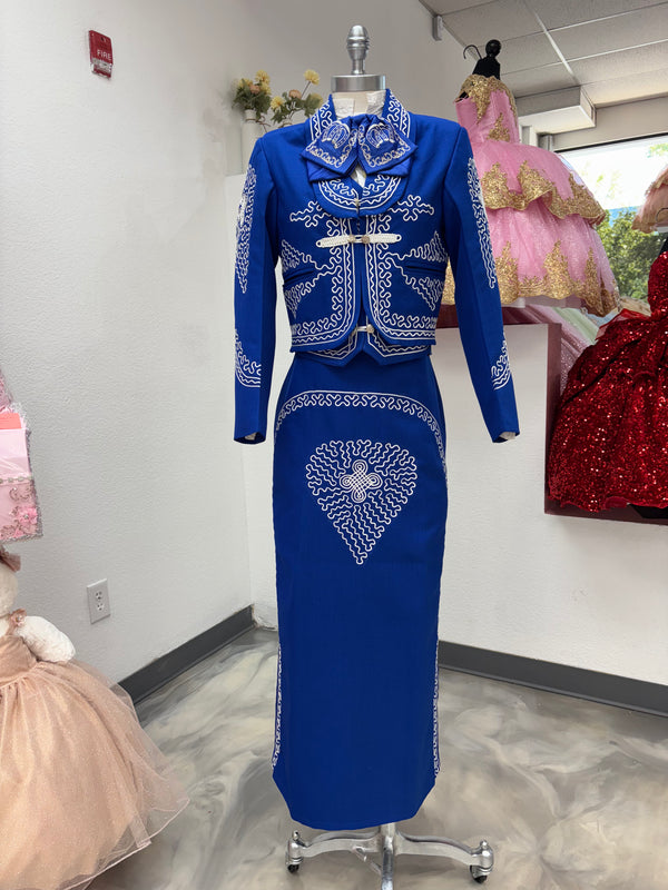 Traje Charro Azul Mujer Economico — Charro suit Sacramento CA — Boutique Moroleon