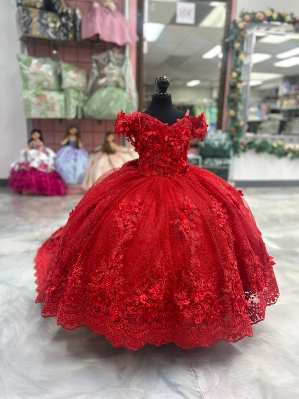 Vestido Mini Quinceañera Rojo — girls quinceañera dress at Boutique Moroleón Sacramento