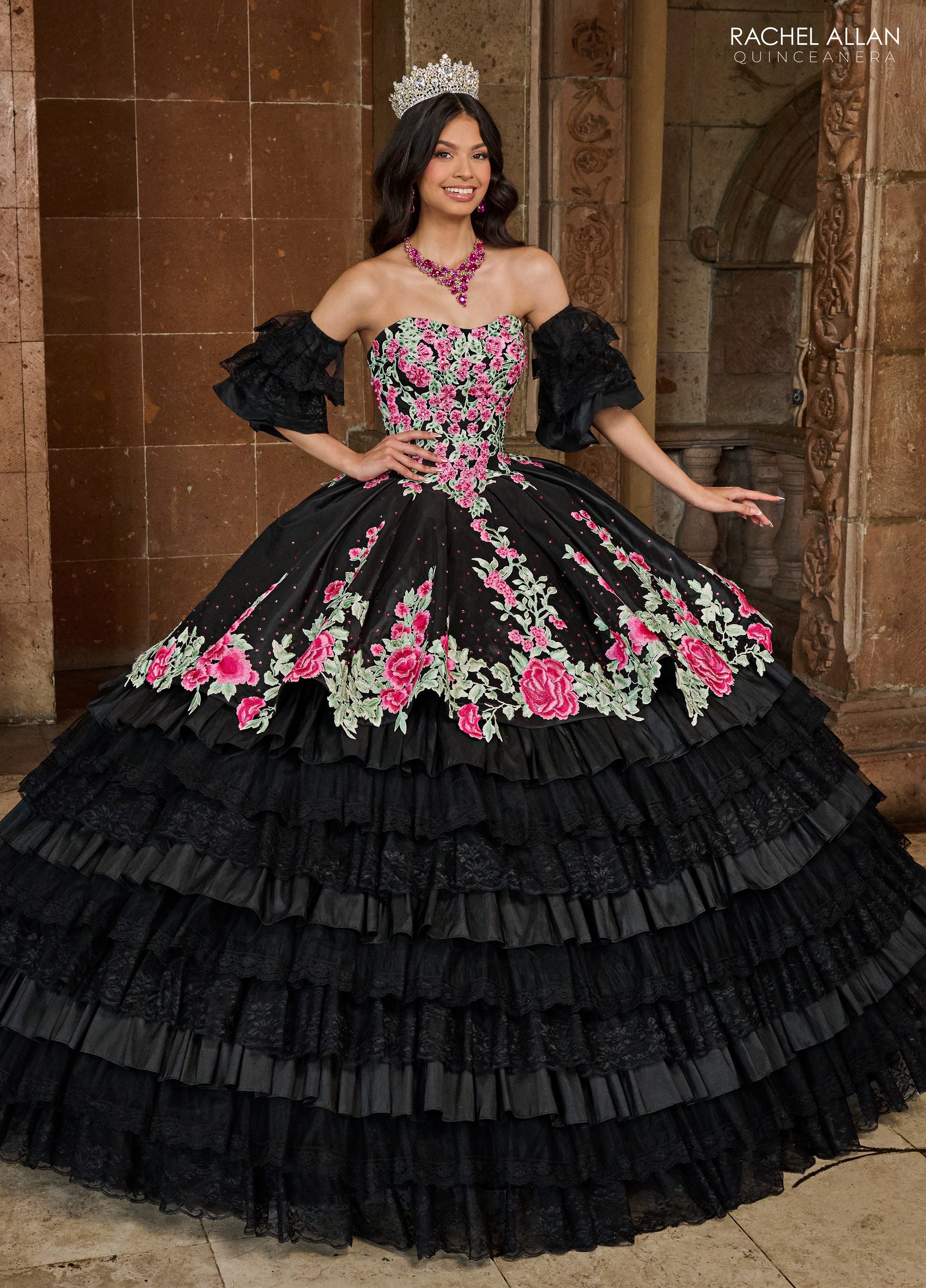 Black And White Charro Quince Dress Rachel Allan Charro RQ5002 18 SAGE MULTI Black And White Charro Quince Dress Rachel Allan Charro RQ5002 18 SAGE MULTI