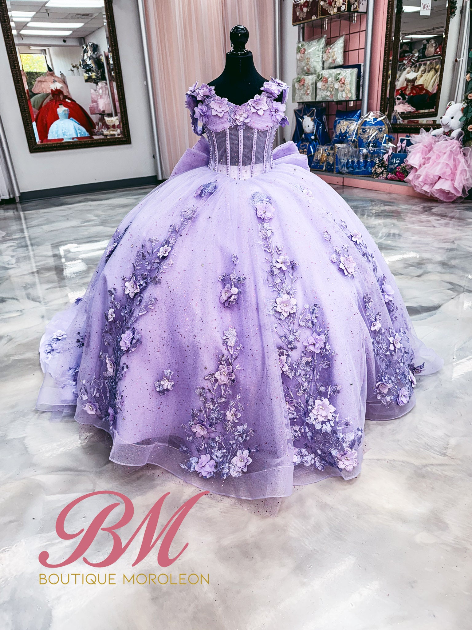 fitted lace wedding dress Lavender A-line dress – Sofi Stella Women's & Children's Boutique main image 1