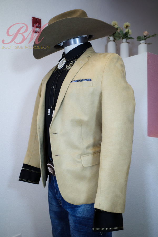 Light Biege Suede Vaquero Jacket — Ropa Vaquera Sacramento CA — Boutique Moroleon