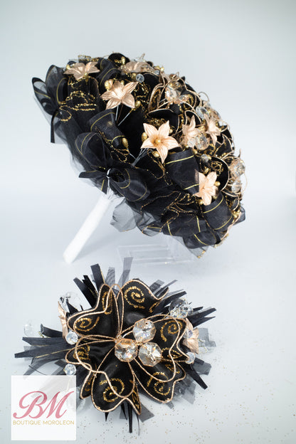 Quinceañera Ramo Black/Gold