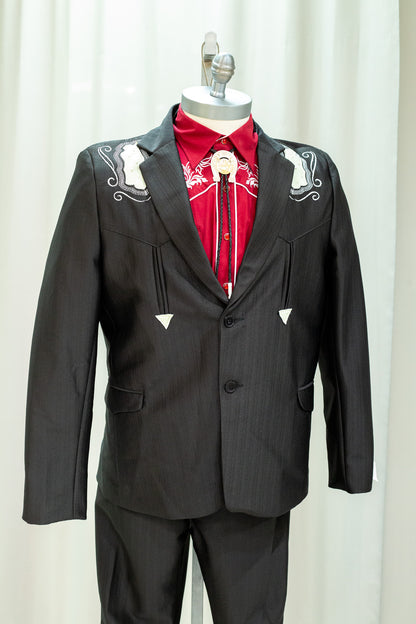 Chalino Sanchez-Inspired Vaquero Suit in Black