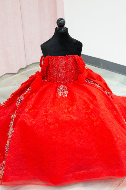 Scarlet Passion Mini Quinceañera Gown