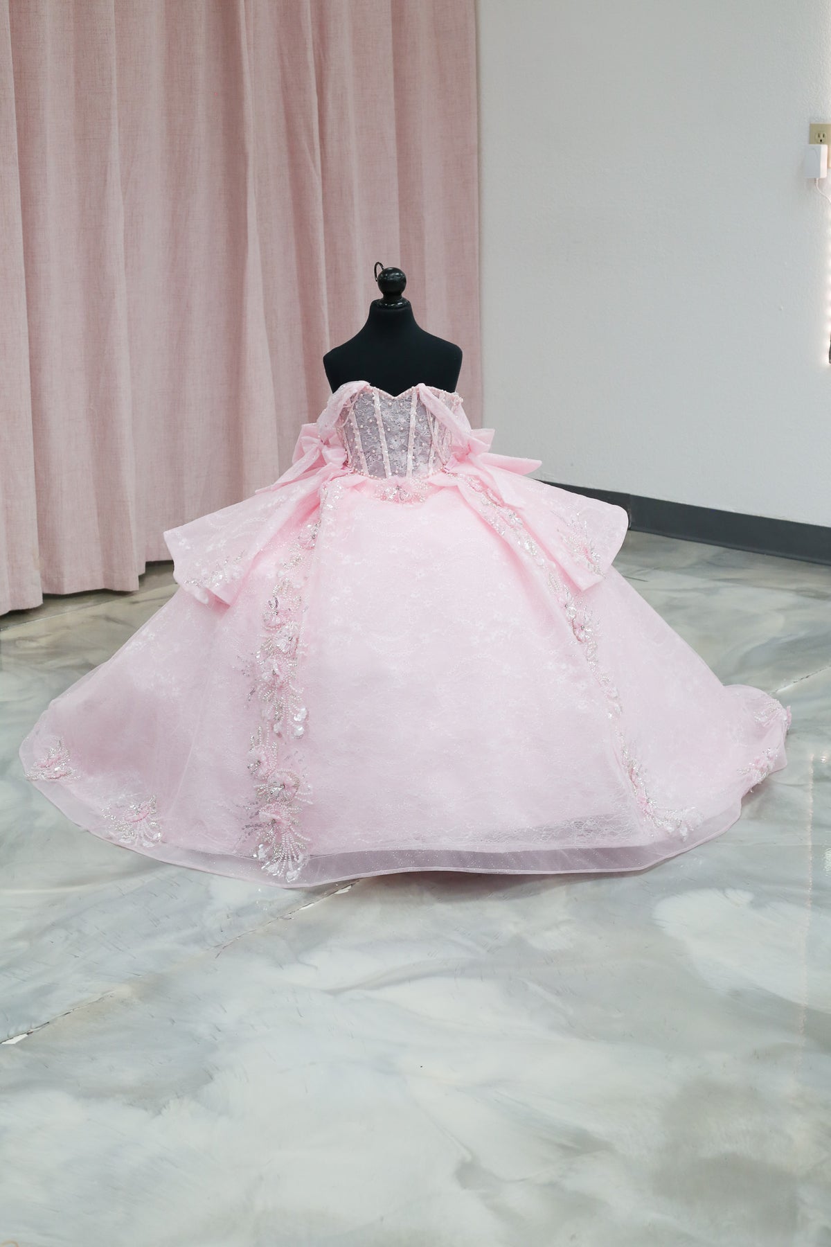 Sweet Pink Corset Mini Quinceañera Gown