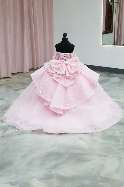 Sweet Pink Corset Mini Quinceañera Gown