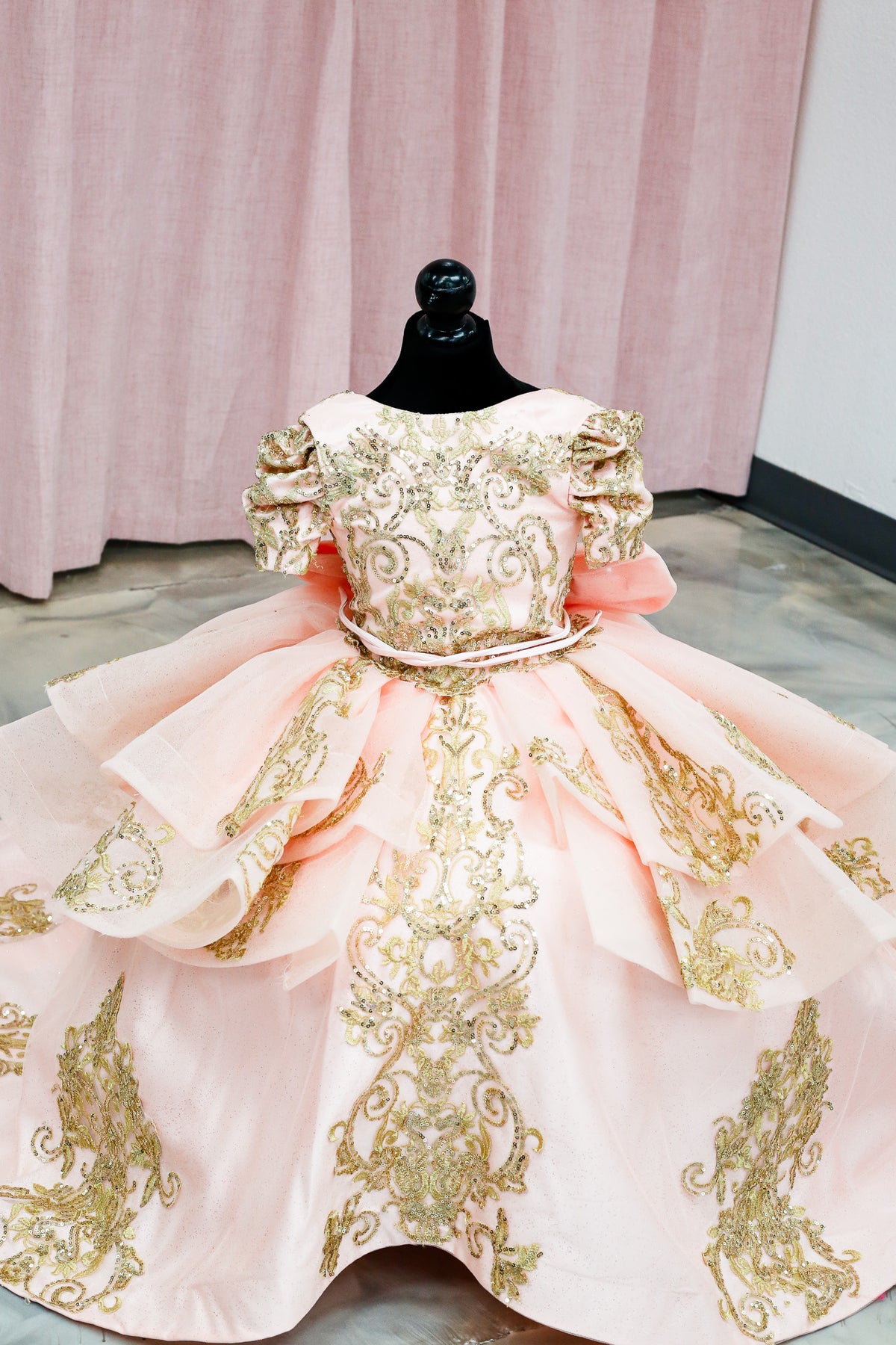 Peach Royale Mini Quinceañera Gown