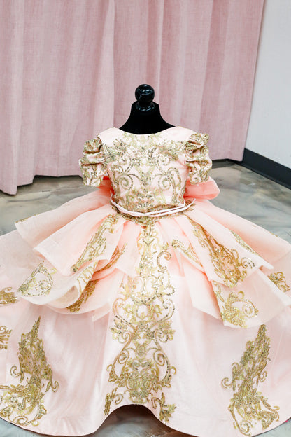 Peach Royale Mini Quinceañera Gown