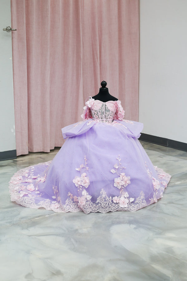 Cherry Blossom Mini Quinceañera Gown — girls quinceañera dress at Boutique Moroleón Sacramento