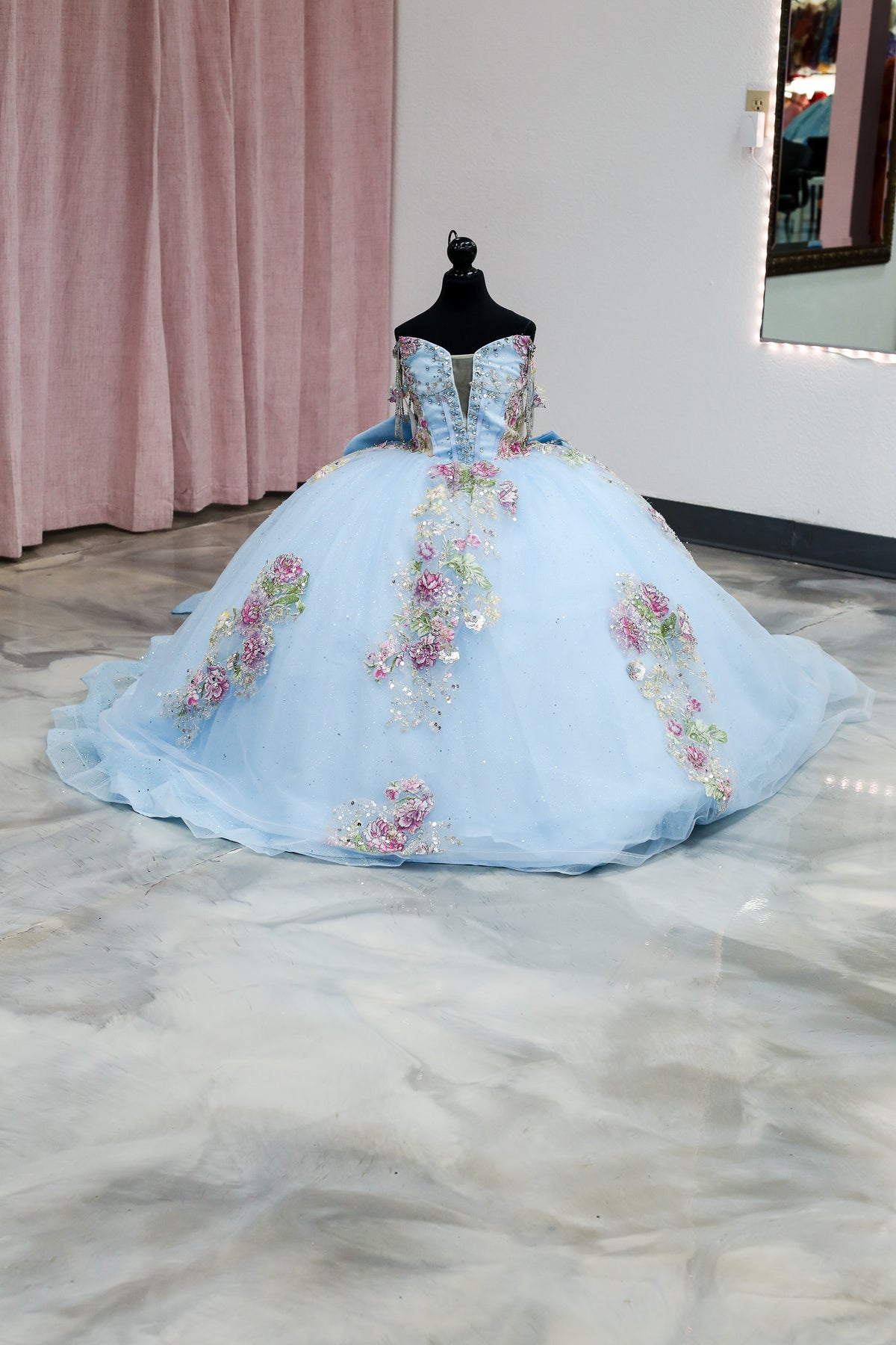Sky Blossom Mini Quinceañera Gown
