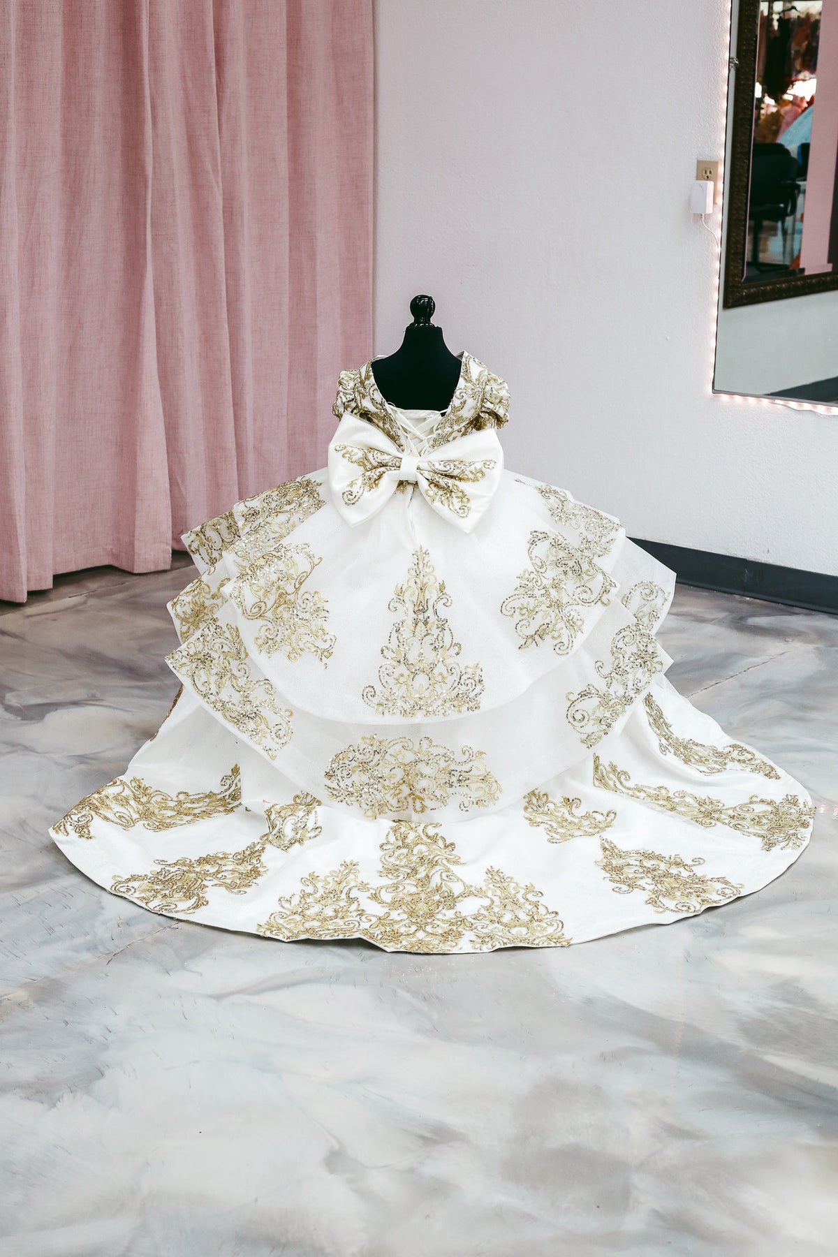 Ivory &amp; Gold Royal Mini Quinceañera Gown
