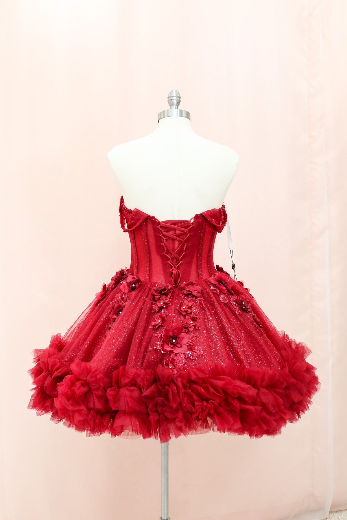 BM1-01 Red Floral Corset Baile Sorpresa Dress