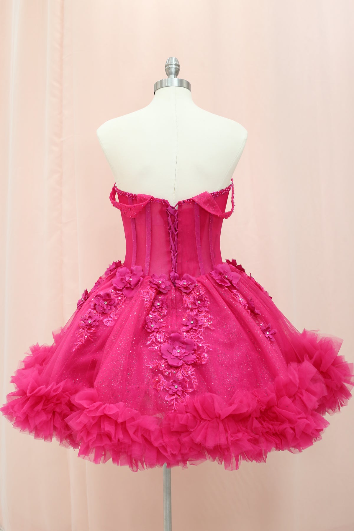 BM1-01 Fuchsia Floral Corset Baile Sorpresa Dress