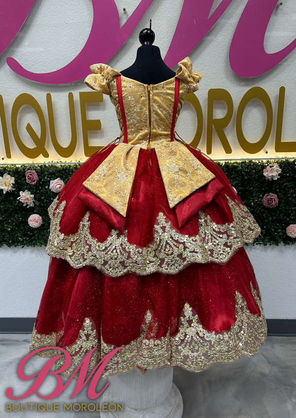 Mini Gold burgandy Dress — alternate view