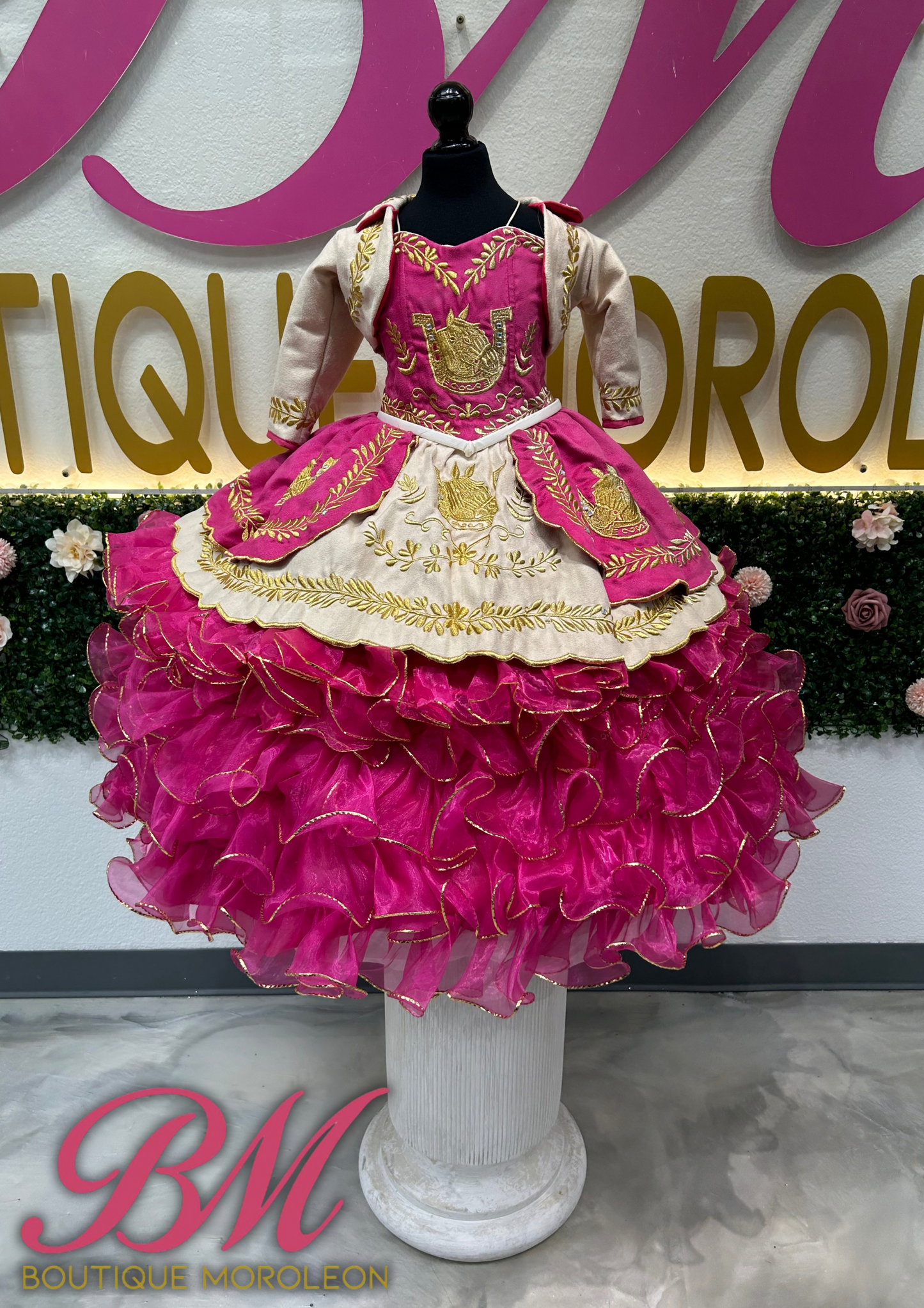 Mini Charro Fuschia Dress