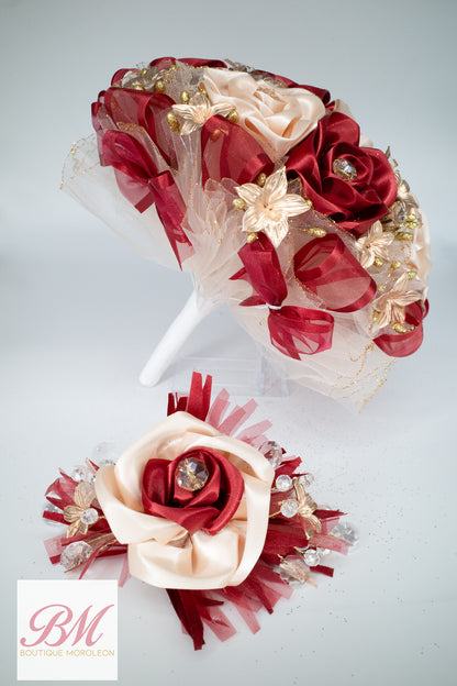 Quinceañera Ramo Burgandy/Blush