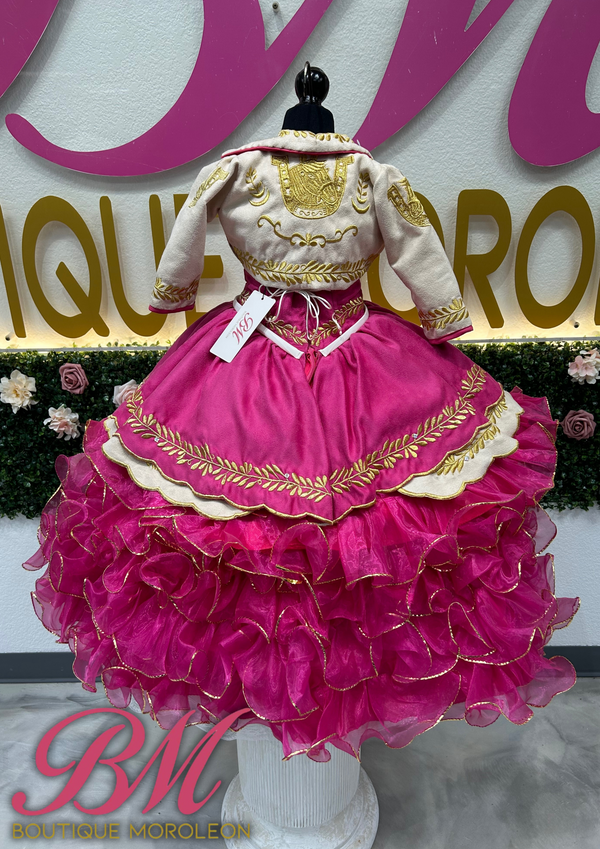 Mini Charro Fuschia Dress — alternate view