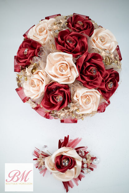 Quinceañera Ramo Burgandy/Blush