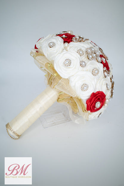 Quinceañera Ramo White/Red