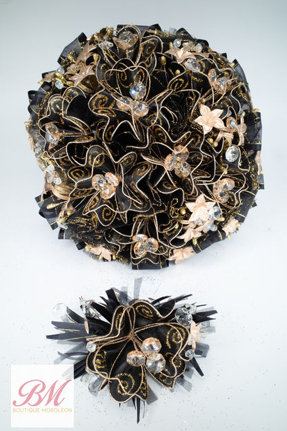 Quinceañera Ramo Black/Gold