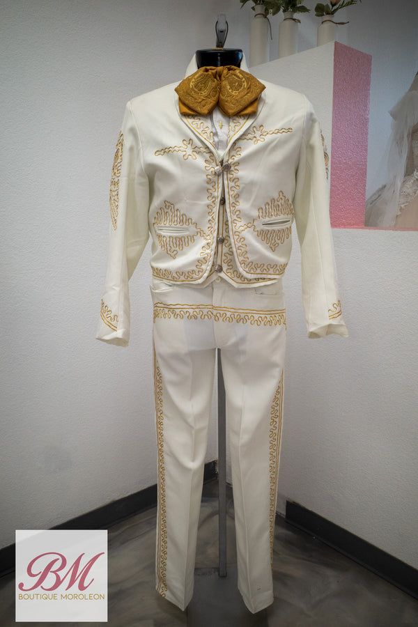 Economical Charro Suit Cream/Gold — Charro suit Sacramento CA — Boutique Moroleon