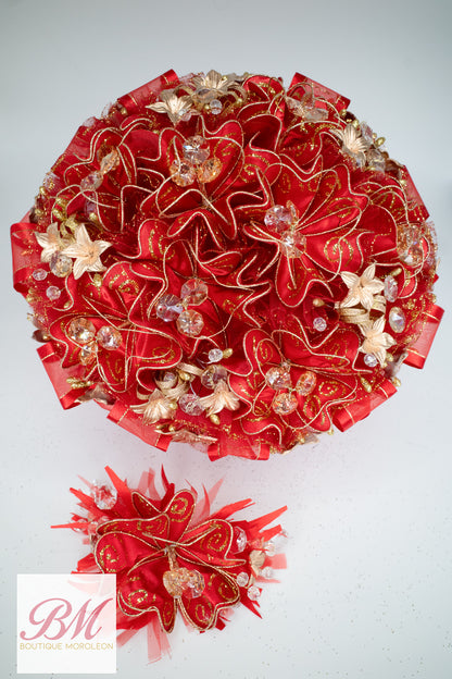 Quinceañera Ramo Red/Gold