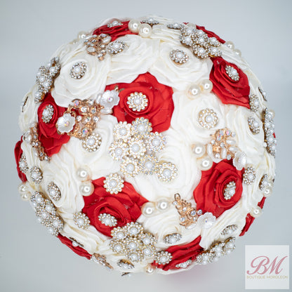 Quinceañera Ramo White/Red