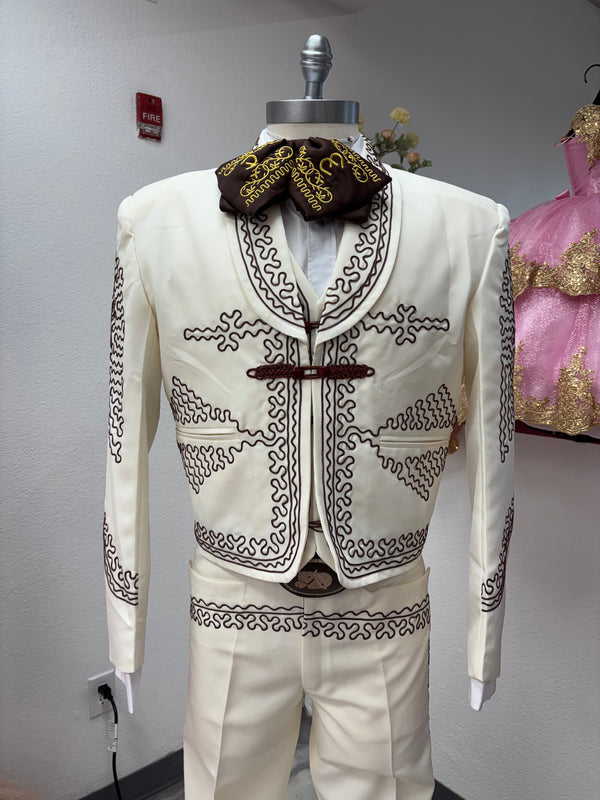 Traje Charro Marfil Economico — alternate view — Boutique Moroleon Sacramento
