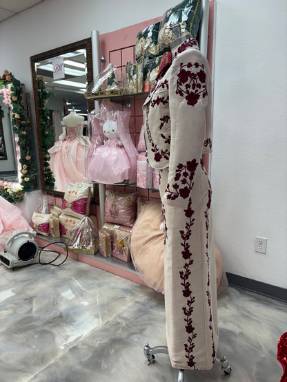 Traje Charro Cafecito/Burgandy Mujer