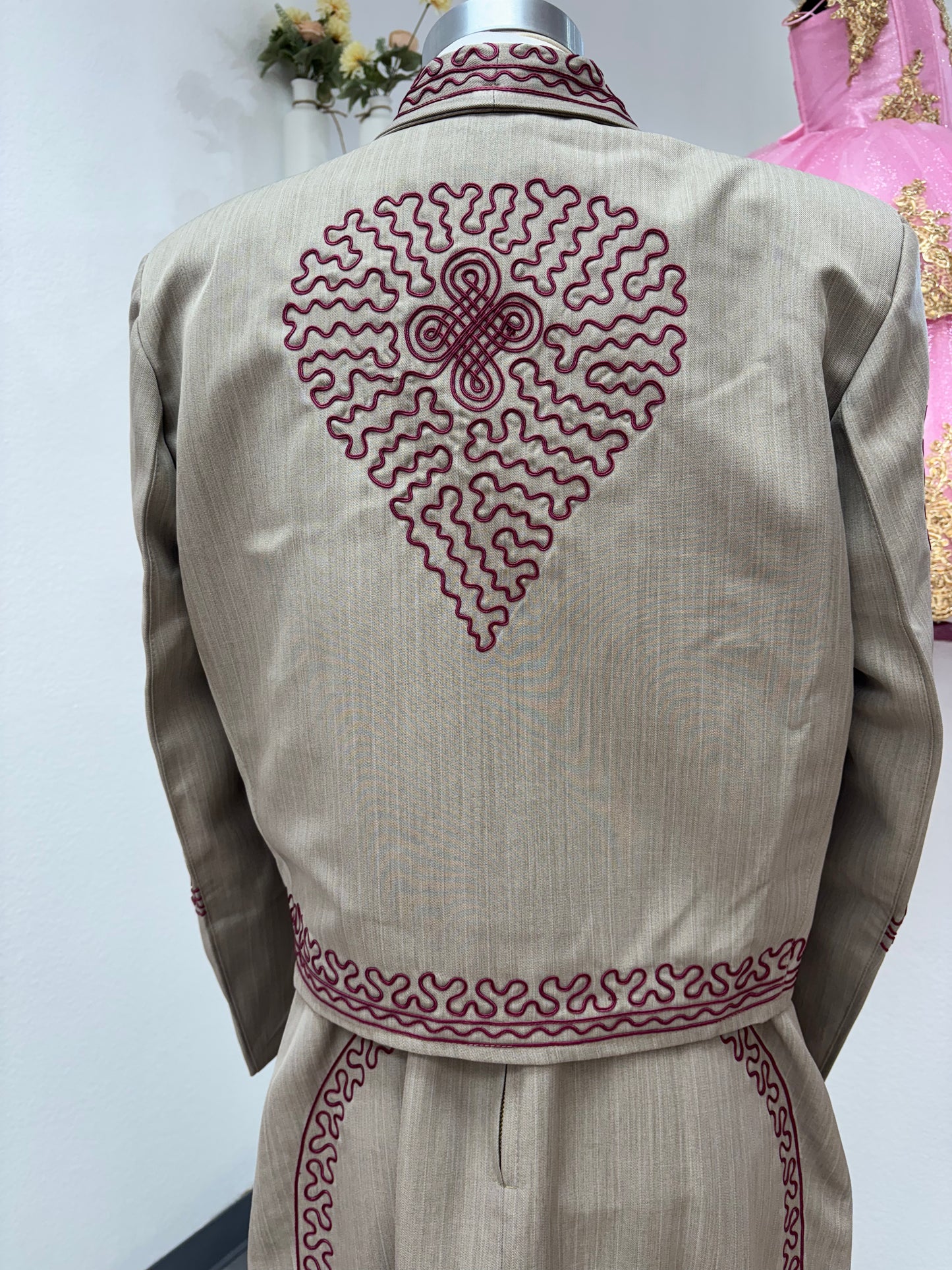 Traje Charro Cafecito/Burgandy Mujer Economico