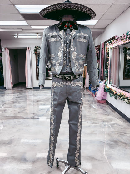 Classic Traje Charro Grey/Silver