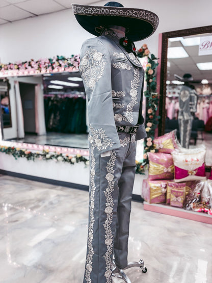 Classic Traje Charro Grey/Silver