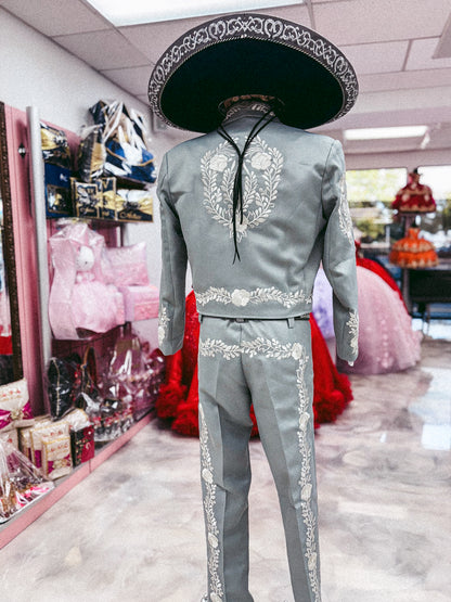 Classic Traje Charro Grey/Silver