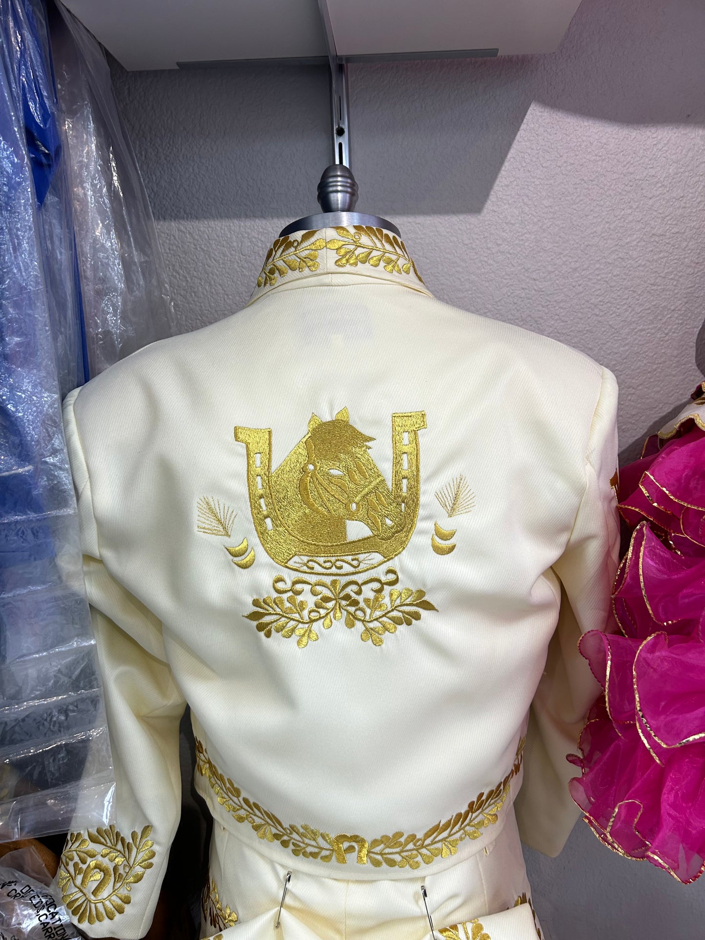 Charro Suit Beige/ Gold Embroidery