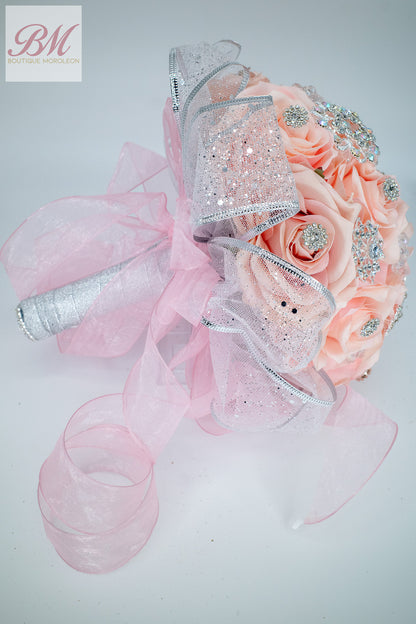 Quinceañera Ramo Silver/Pink