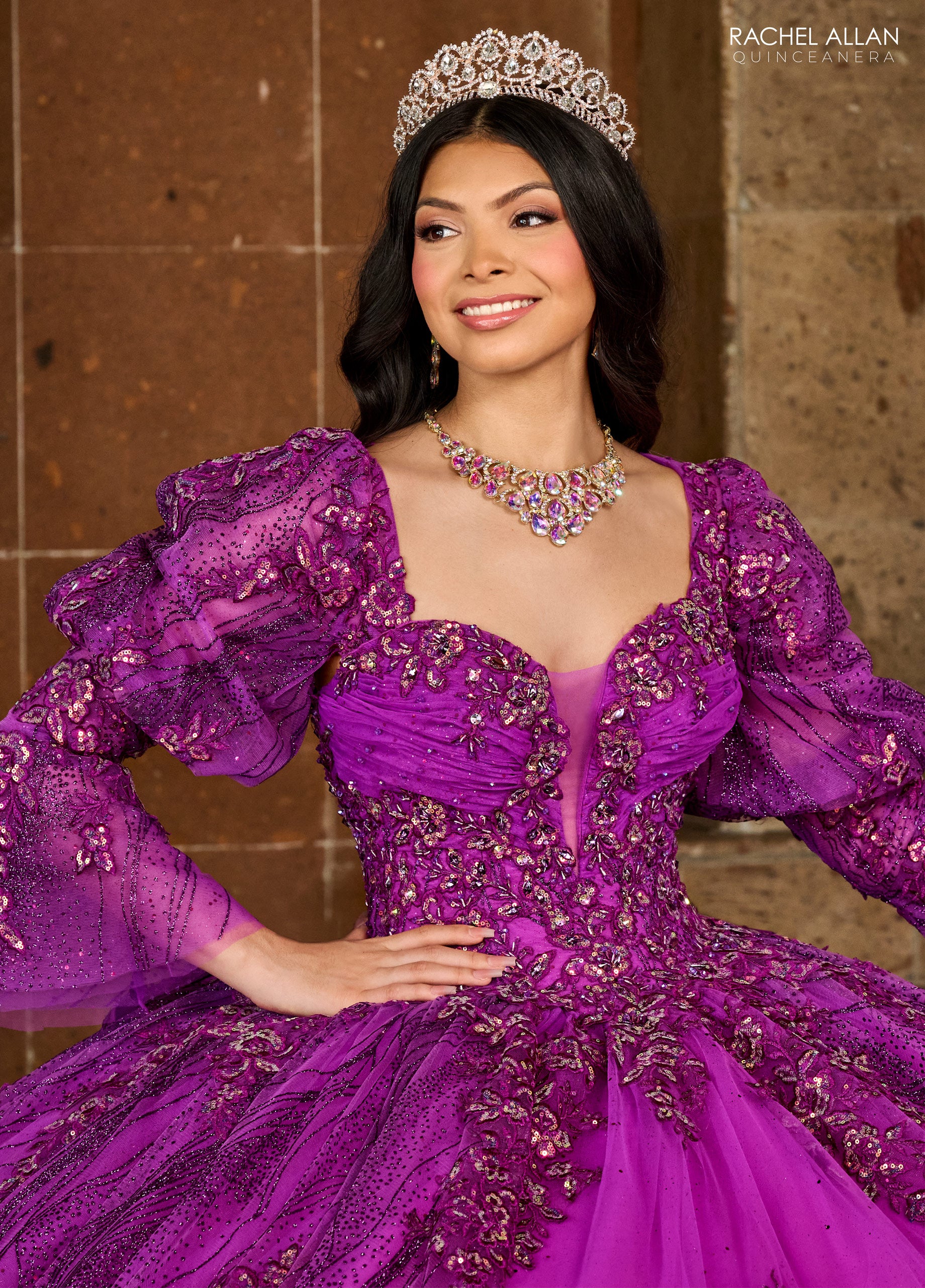 curvy brides boutique rachel purple dress Rachel Allan | Mimi's Bridal and Formalwear - 70929