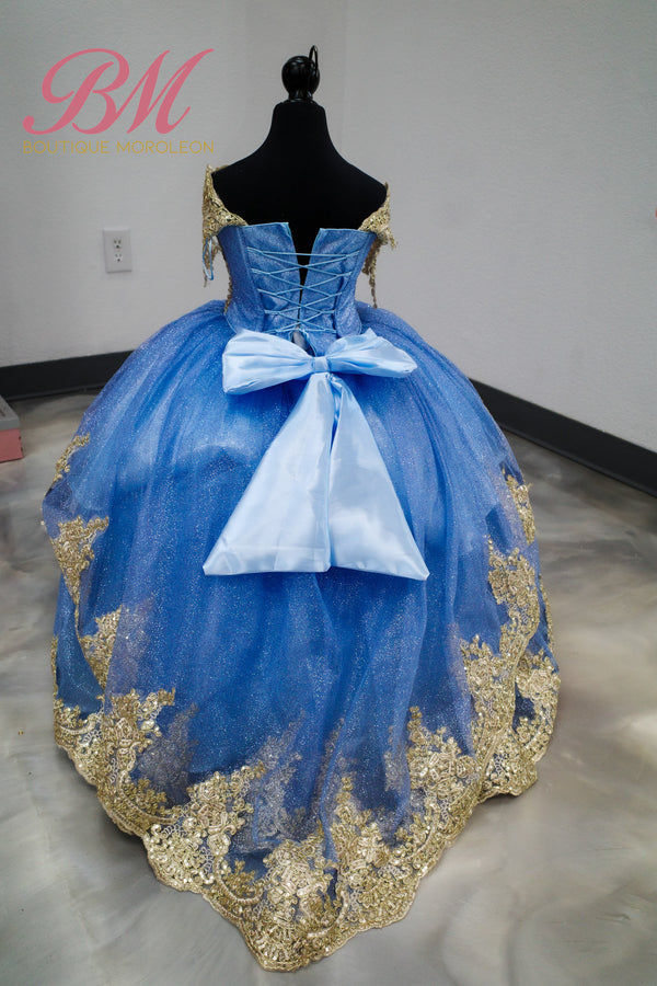 Mini Vestido Azul con oro — alternate view