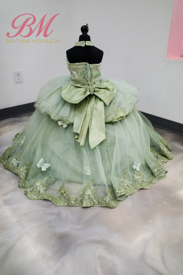 Mini Quince Dress color Sage — alternate view