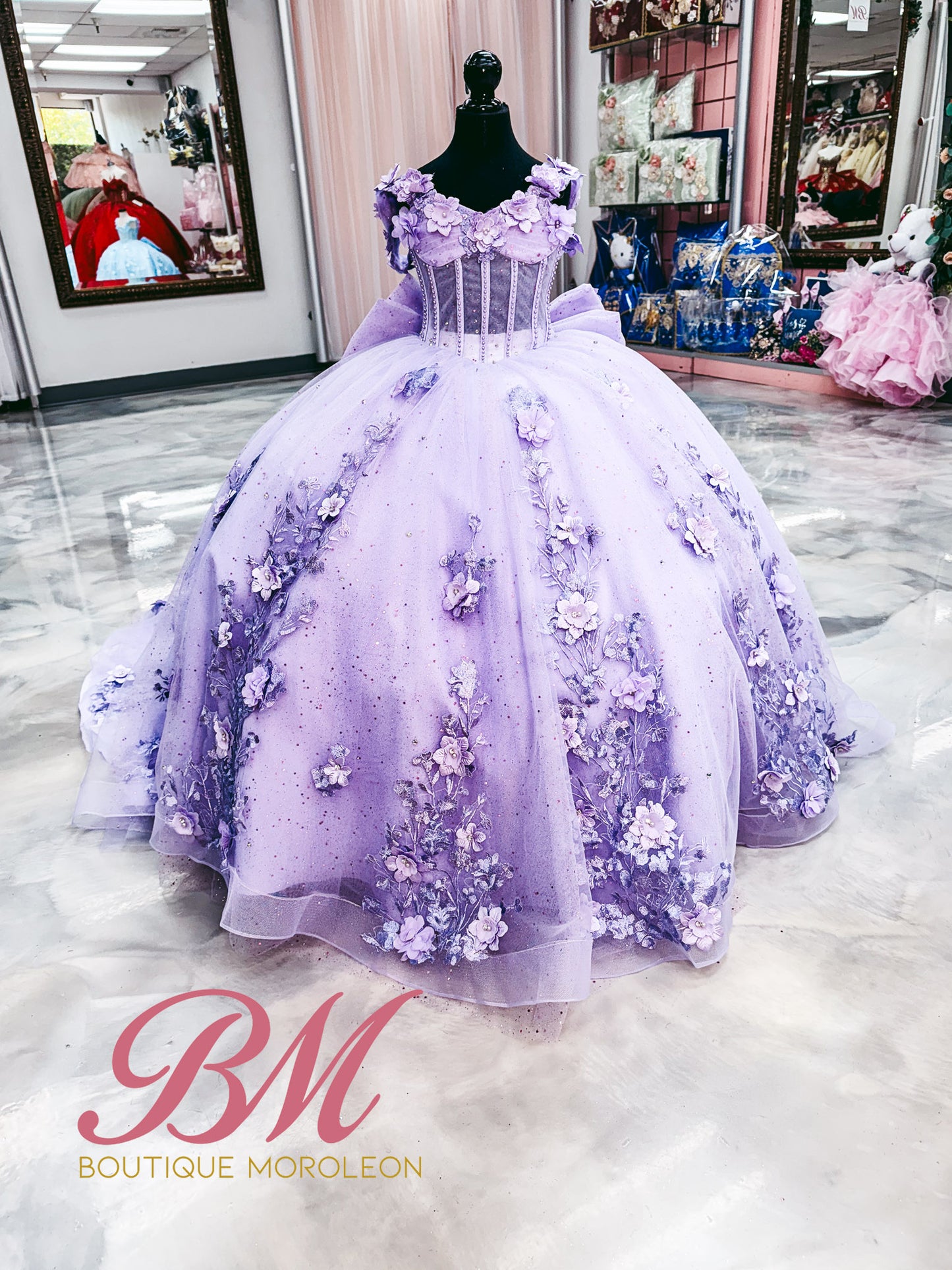 Luxe Belle Mini Quince Dress Lilac