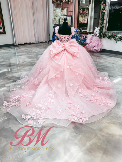 pink mini wedding dress Luxe Belle Mini Quince Dress Pink