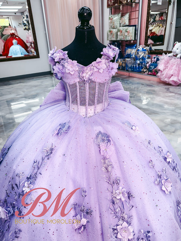 Luxe Belle Mini Quince Dress Lilac — alternate view