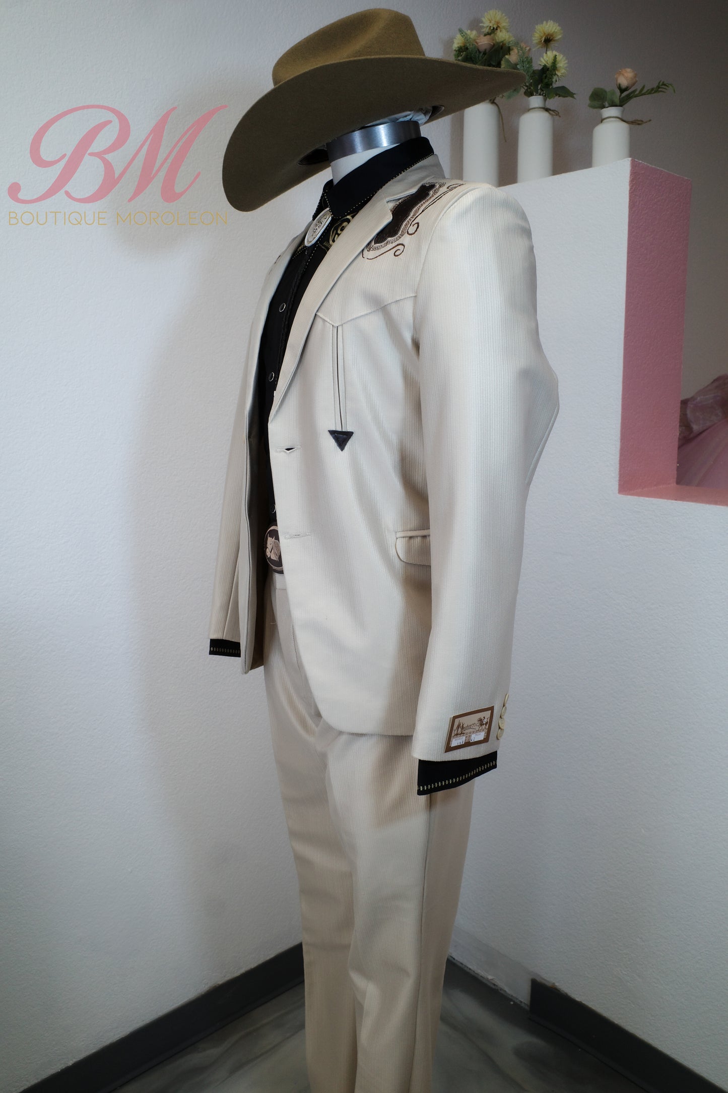 Chalino Sanchez-Inspired Vaquero Suit in Light Beige