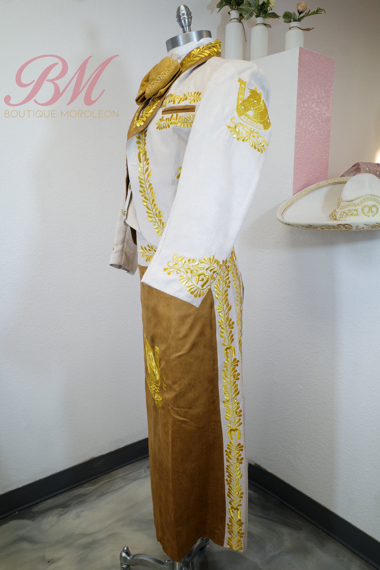 Ivory Charro Suit for Women with Tan Skirt