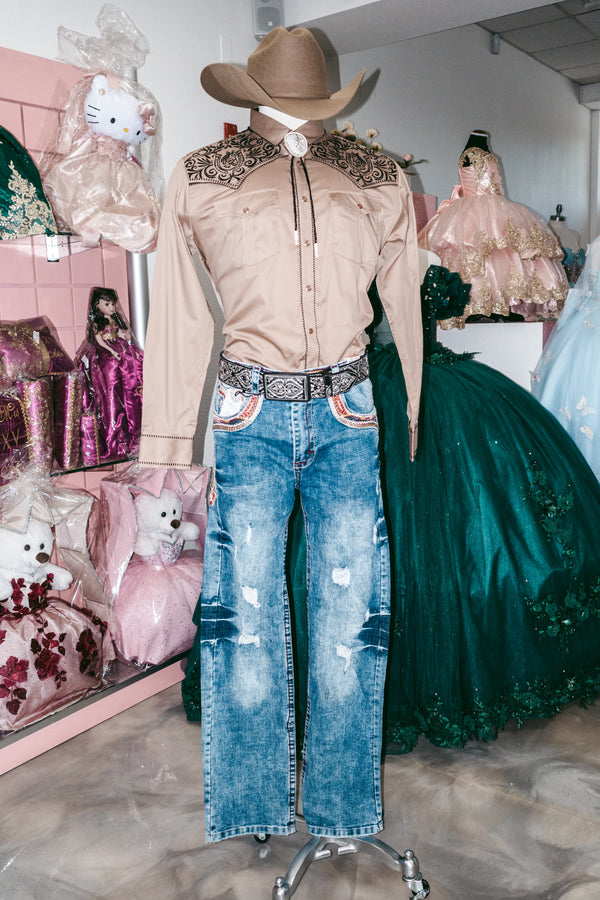 Pantalon Vaquero Light Wash Estilo Arizona — Ropa Vaquera Sacramento CA — Boutique Moroleon