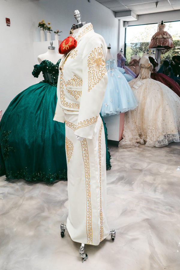 Womens Traje De Charro Cream/Gold — alternate view — Boutique Moroleon Sacramento